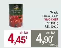 Oferta de Vivo cheff - Chef Tomate Entero Pelado por 4,45€ en Masymas