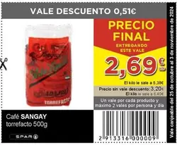 Oferta de Sangay - Café Torrefacto por 2,69€ en SPAR