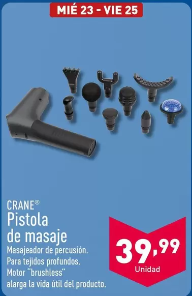 Oferta de Crane - Pistola De Masaje por 39,99€ en ALDI