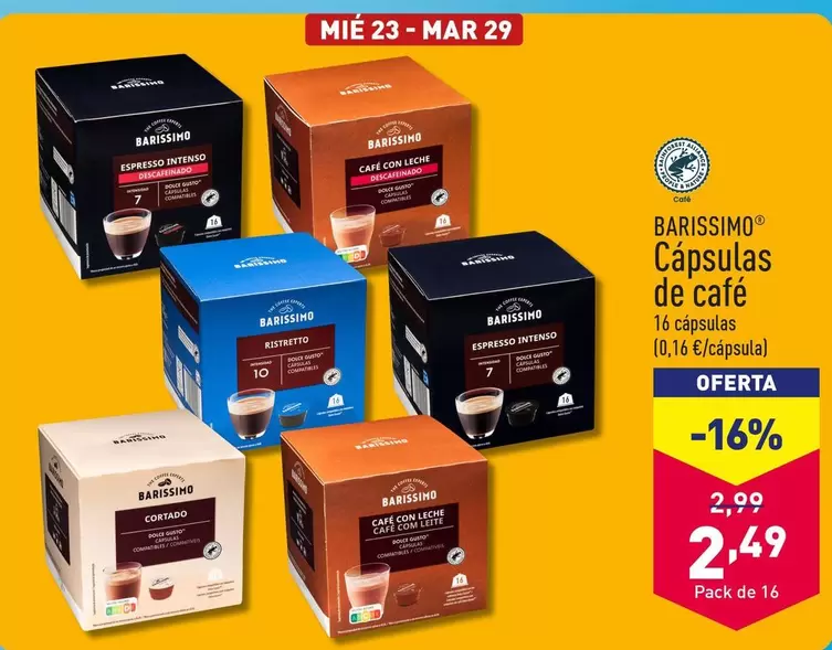 Oferta de Barissimo - Capsulas De Cafe por 2,49€ en ALDI