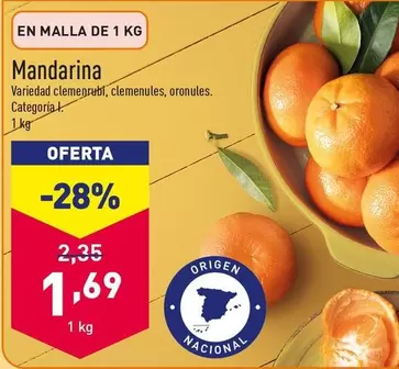 Oferta de Mandarina por 1,69€ en ALDI