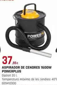 Oferta de Power Plus - Aspirador De Cendres 1600w por 37,95€ en Fes Més