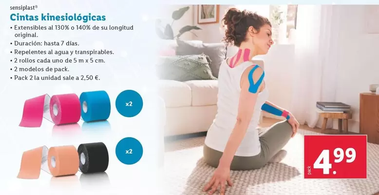 Oferta de Sensiplast - Cintas Kinesiológicas por 4,99€ en Lidl