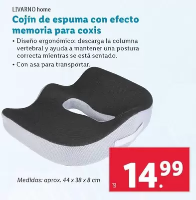 Oferta de Livarno Home - Cojín De Espuma Con Efecto Memoria Para Coxis por 14,99€ en Lidl