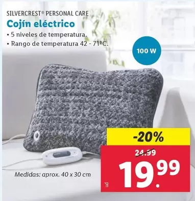 Oferta de Silvercrest Personal Crae - Cojin Electrico por 19,99€ en Lidl