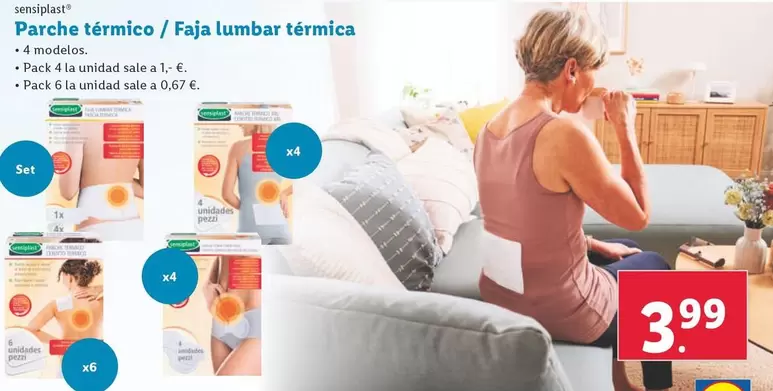 Oferta de Sensiplast - Parche Termico / Faja Lumbar Térmica por 3,99€ en Lidl