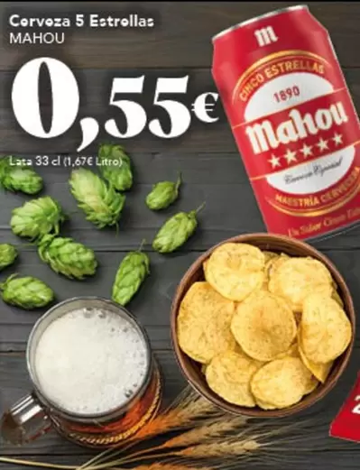 Oferta de Mahou - Cerveza 5 Estrellas por 0,55€ en Gadis