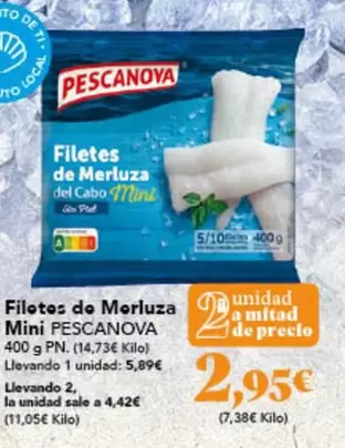 Oferta de Pescanova - Filetes De Merluza Mini por 5,89€ en Gadis