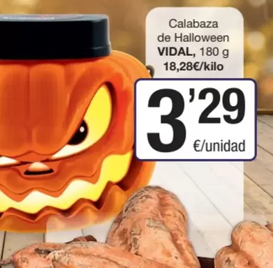 Oferta de Vidal - Calabaza De Halloween por 3,29€ en SPAR Fragadis