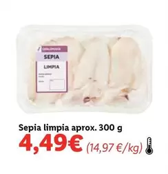 Oferta de Sepia Limpia Aprox. 300 G por 4,49€ en Lidl