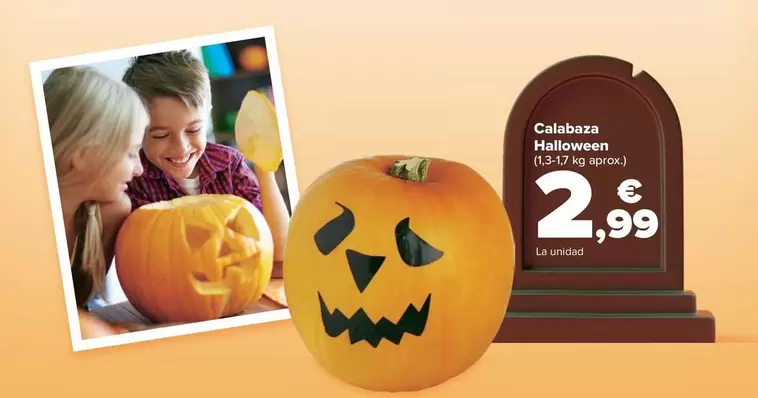 Oferta de Calabaza Halloween por 2,99€ en Carrefour