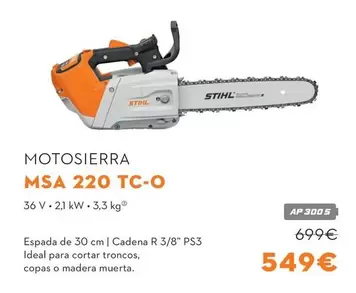 Oferta de Stihl - Motosierra Msa 220 TC-O por 549€ en STIHL