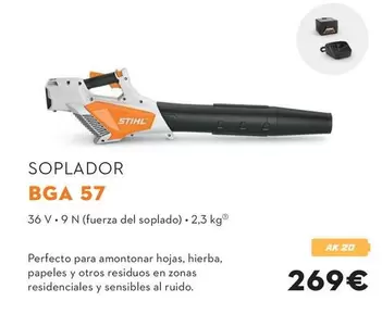 Oferta de Soplador Bga 57 por 269€ en STIHL