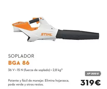 Oferta de Stihl - Soplador BGA 86 por 319€ en STIHL