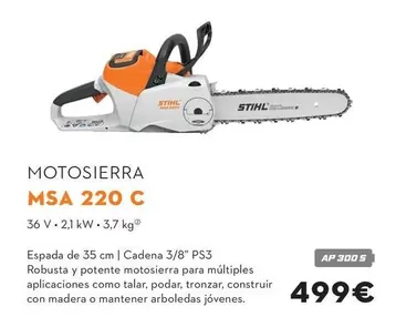 Oferta de Motosierra MSA 220 C por 499€ en STIHL