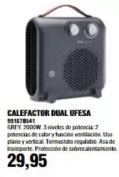 Oferta de Ufesa - Calefactor Dual por 29,95€ en Coinfer