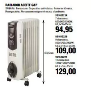 Oferta de S&P - Radiador Aceite  por 94,95€ en Coinfer