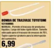 Oferta de Toyotomi - Bomba De Trasvase por 6,99€ en Coinfer