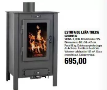 Oferta de Theca - Estufa De Leña  por 695€ en Coinfer