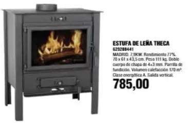 Oferta de Theca - Estufa De Leña por 785€ en Coinfer