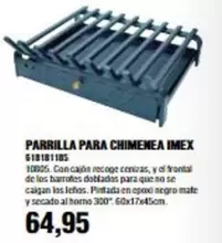 Oferta de Imex - Parrilla Para Chimenea por 64,95€ en Coinfer