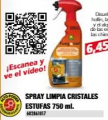 Oferta de Spray Limpia Cristales Estufas por 6,45€ en Coinfer