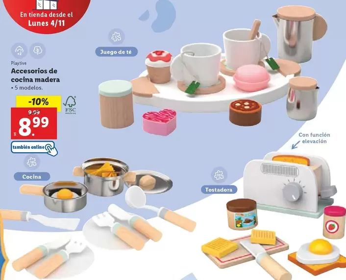 Oferta de Playtive - Accesorios De Cocina Madera por 8,99€ en Lidl