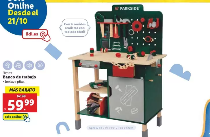 Oferta de Playtive - Banco De Trabajo en Lidl