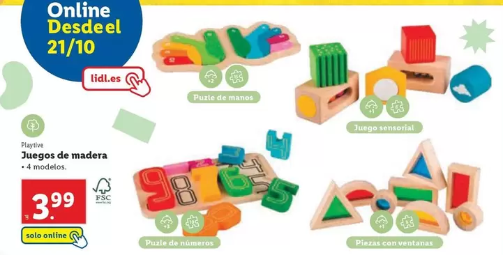 Oferta de Playtive - Juegos De Madera en Lidl