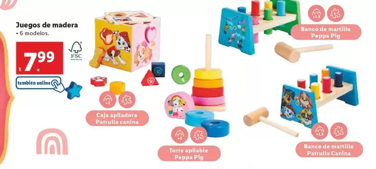 Oferta de Patrulla Canina - Juegos De Madera por 7,99€ en Lidl