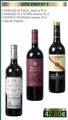 Oferta de Marqués De Riscal - Reserva por 42,8€ en Hiper Usera