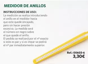 Oferta de Medidor De Anillos por 3,3€ en Cristian Lay