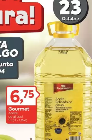 Oferta de Gourmet - Aceite Refinado De Girasol por 6,75€ en Suma Supermercados