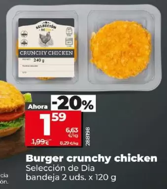 Oferta de Seleccion De Dia - Burger Crunchy Chicken por 1,59€ en Dia