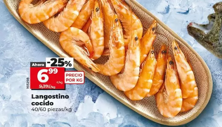 Oferta de Langostino Cocido por 6,99€ en Dia