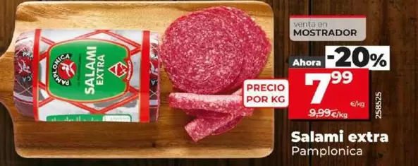 Oferta de Pamplonica - Salami Extra por 7,99€ en Dia