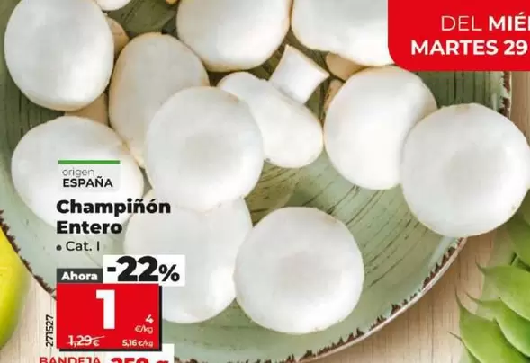 Oferta de Champiñón Entero por 1€ en Dia