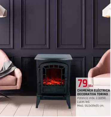 Oferta de Chimenea Eléctrica Decorativa Torino por 79,95€ en Tú Brico-Marian