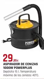 Oferta de Power plus - Aspirador De Cenizas 1000w por 29,95€ en Tú Brico-Marian