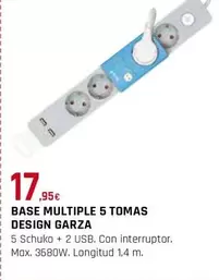 Oferta de Garza - Base Multiple 5 Tomas Design por 17,95€ en Tú Brico-Marian