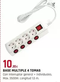 Oferta de Base Multiple 4 Tomas por 10,95€ en Tú Brico-Marian