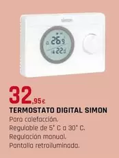 Oferta de Simon - Termostato Digital por 32,95€ en Tú Brico-Marian