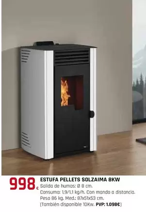 Oferta de Estufa Pellets Solzaima 8KW por 998€ en Tú Brico-Marian