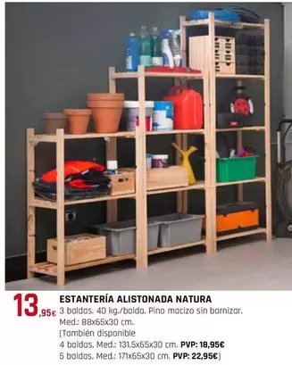 Oferta de Estantería Alistonada Natura por 13,95€ en Tú Brico-Marian