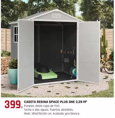 Oferta de Caseta Resina Space Plus One  por 399€ en Tú Brico-Marian