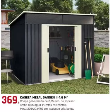 Oferta de Caseta Metal Gansen II por 369€ en Tú Brico-Marian