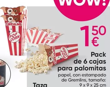 Oferta de Corn - Pack De 6 Cajas Para Palomitas por 1,5€ en Pepco