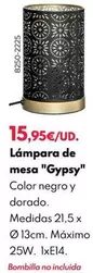 Oferta de Lámpara De Mesa "Gypsy" por 15,95€ en BricoCentro