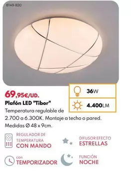 Oferta de Plafon Led "Tibor" por 69,95€ en BricoCentro