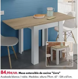 Oferta de Mesa Extensible De Cocina "Livre"  por 84,95€ en BricoCentro